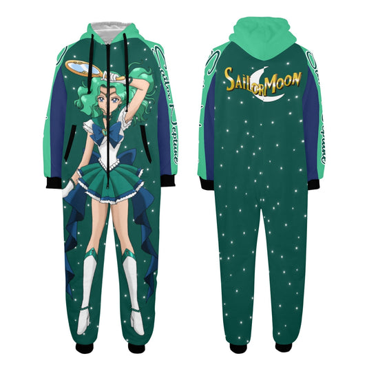 Sailor Neptune One-Piece Zip Up Hooded Pajamas