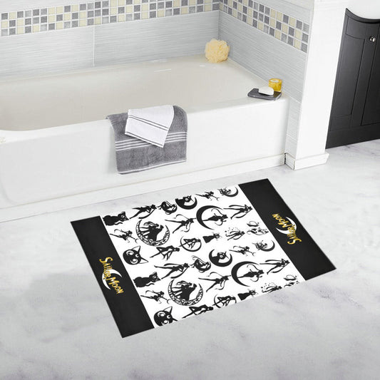 Sailor Moon Rug Blk/Wht Bath Rug 20''x 32'' Set of Two