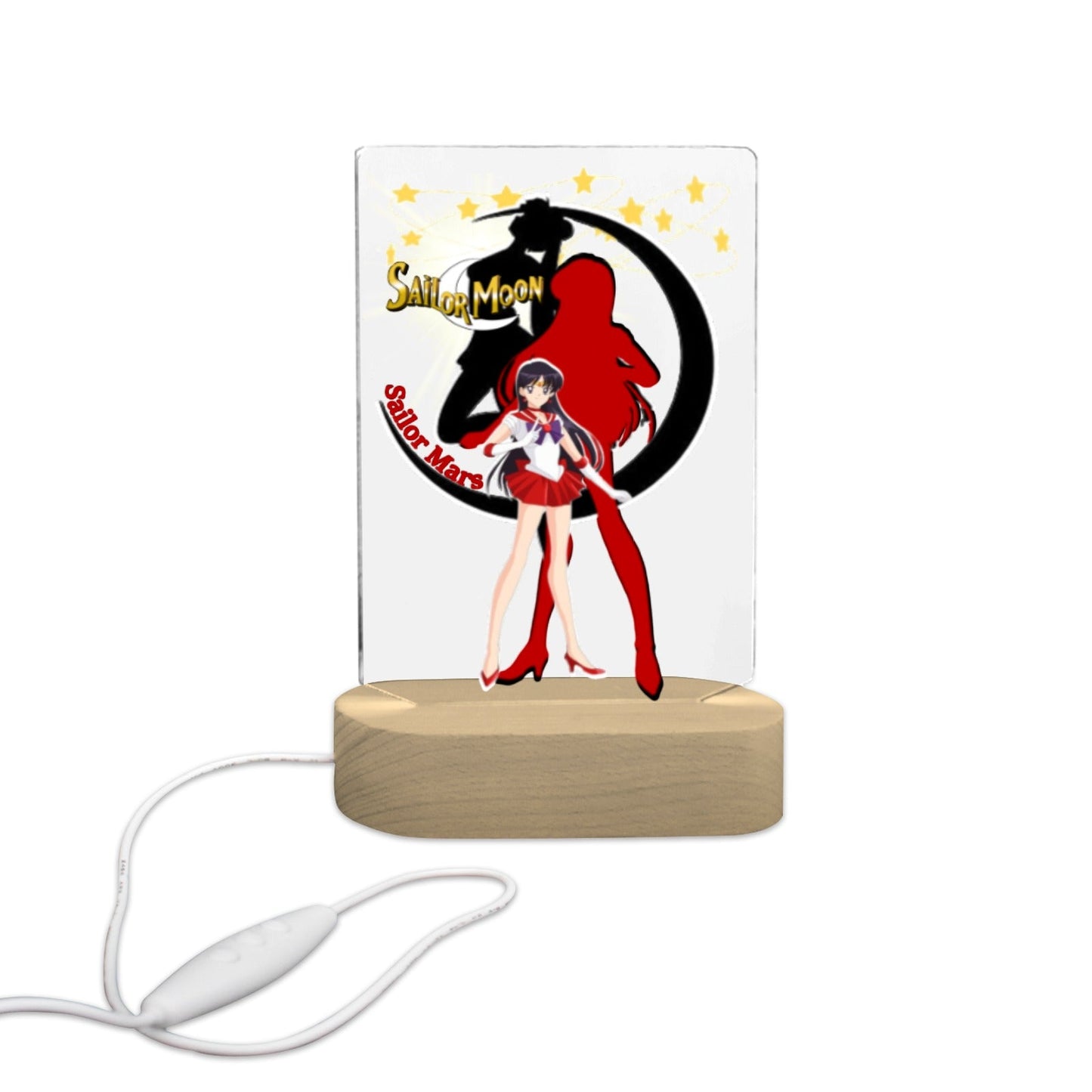 Sailor Mars 7 Color Acrylic Nightlight 5" x 7.5"