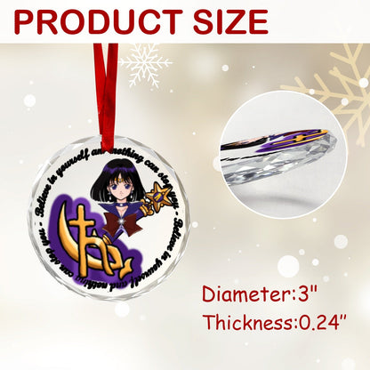 Sailor Moon Round Crystal Ornament -Sailor Saturn