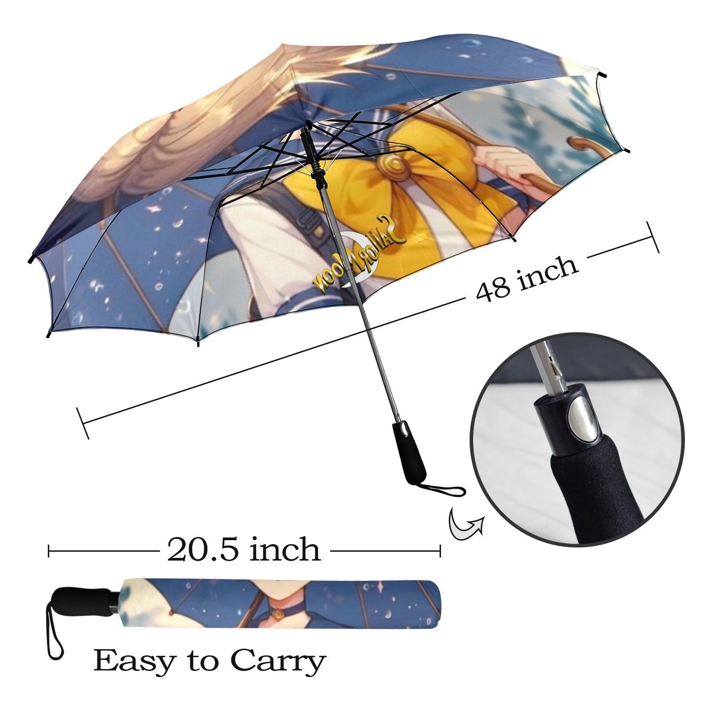 Sailor Uranus Semi-Automatic Foldable Umbrella