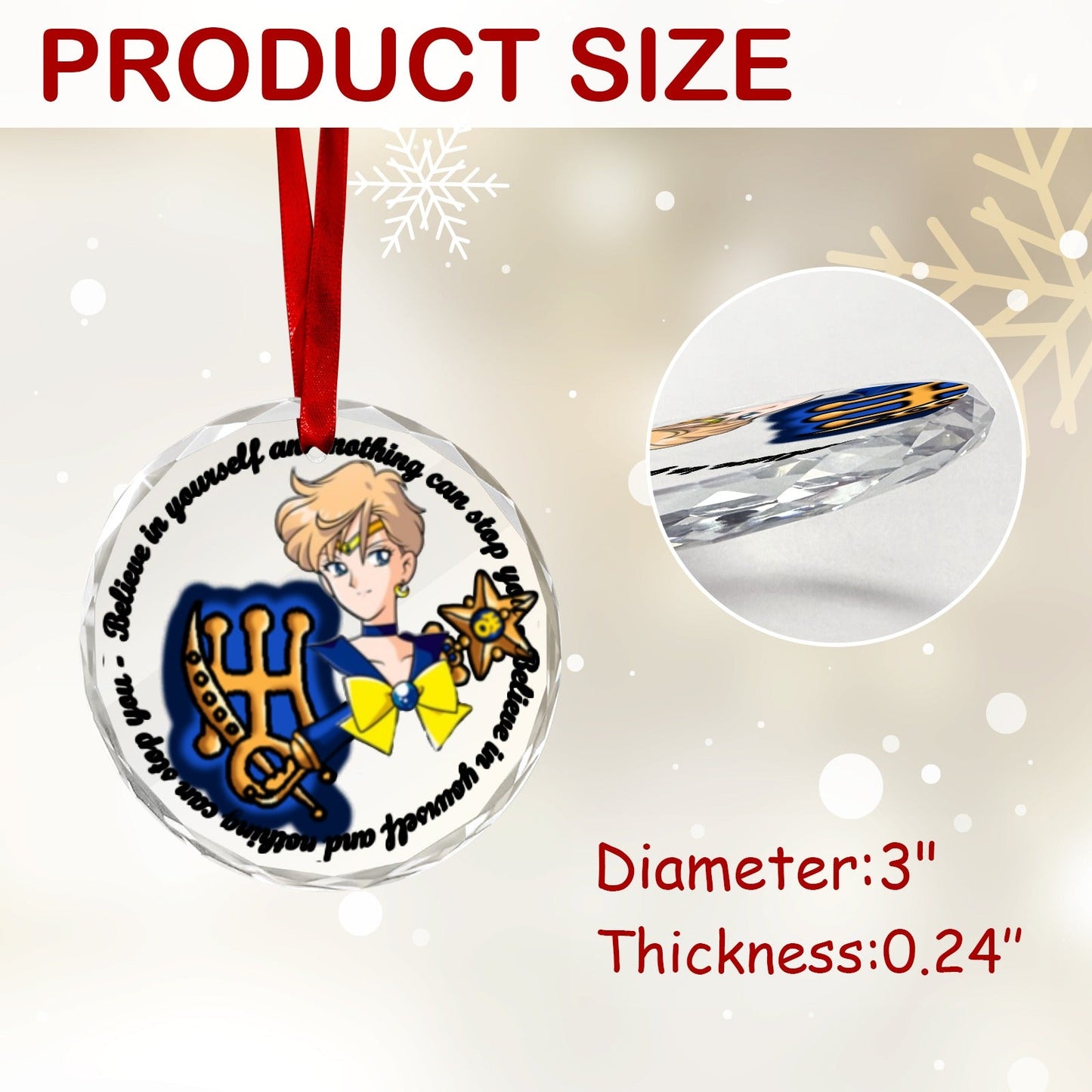 Sailor Moon Round Crystal Ornament -Sailor Uranus