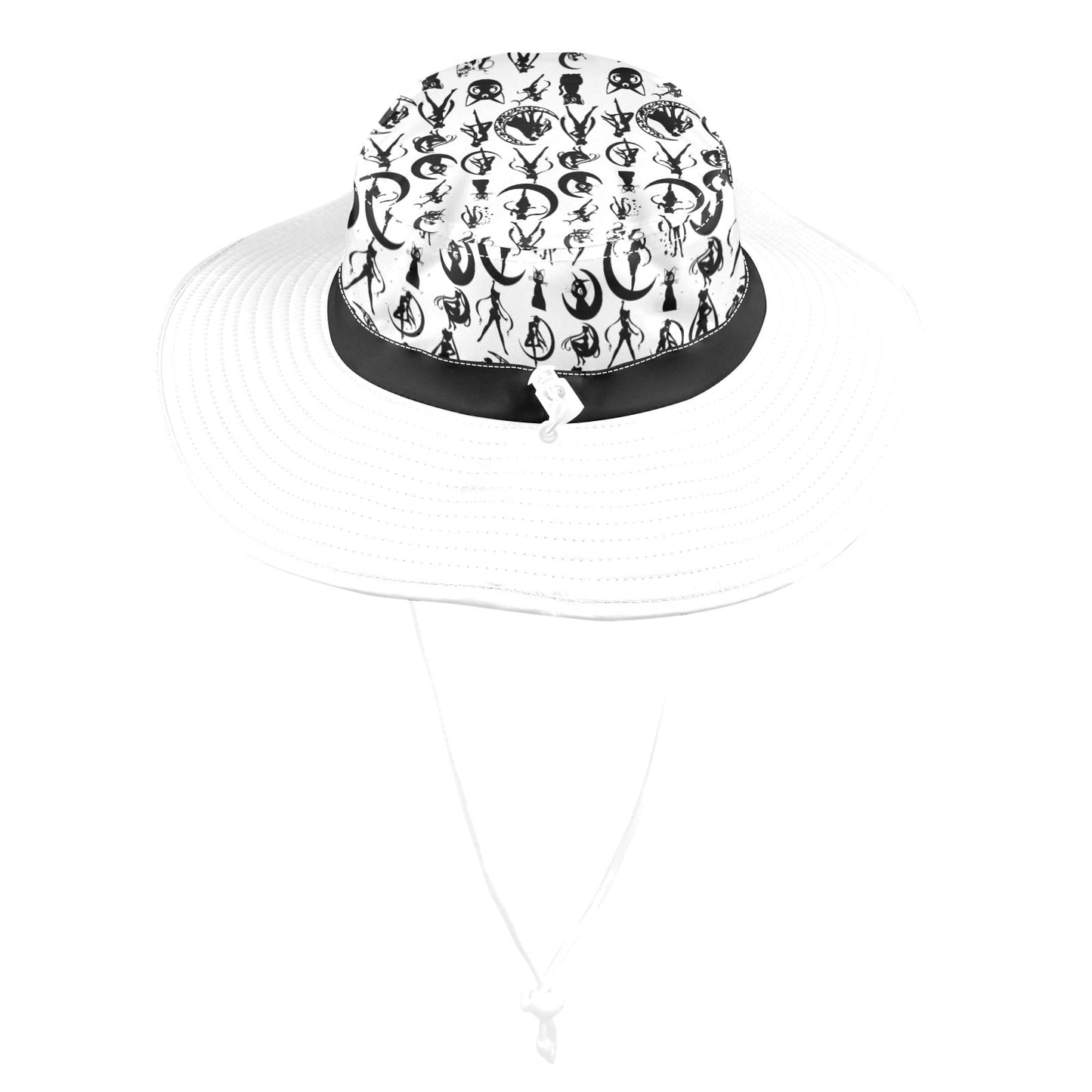 Sailor Moon Wide Brim Bucket Hat Blk/Wht