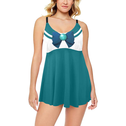 Sailor Neptune Pleated Swim Dress and Swim Shorts