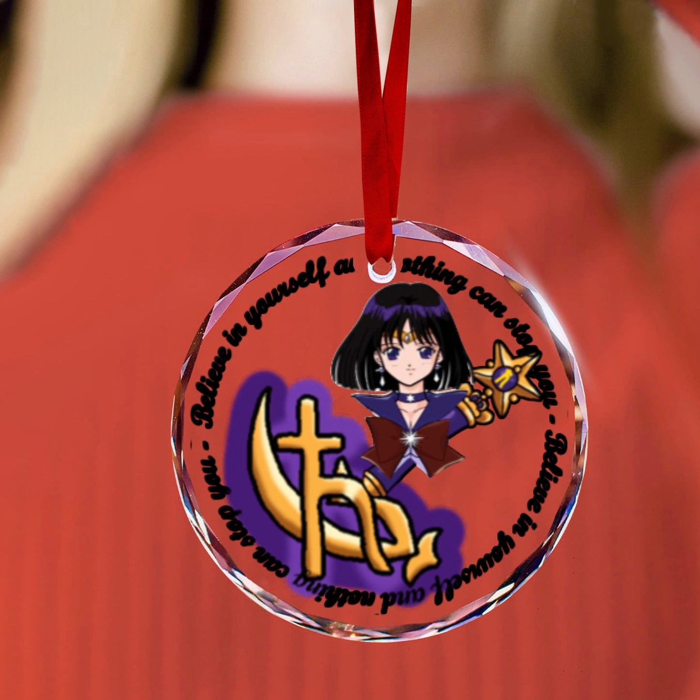 Sailor Moon Round Crystal Ornament -Sailor Saturn