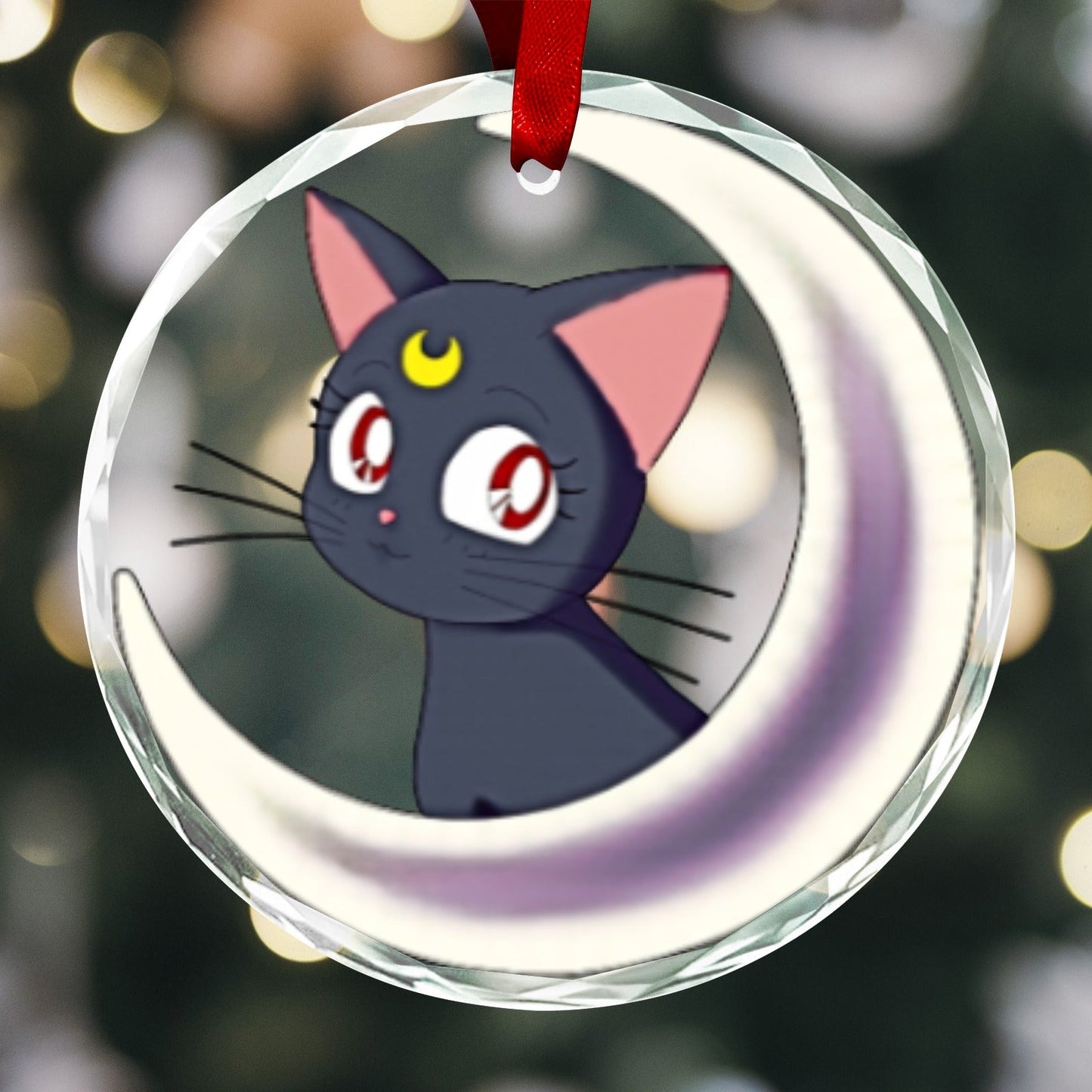 Sailor Moon Round Crystal Ornament - Luna