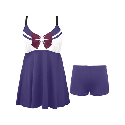 Sailor Saturn Pleated Swim Dress and Swim Shorts