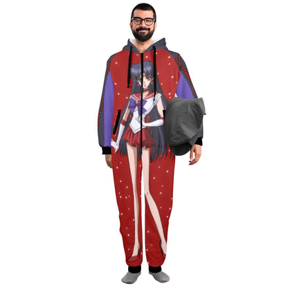 Sailor Mars One-Piece Unisex Zip Up Hooded Pajamas