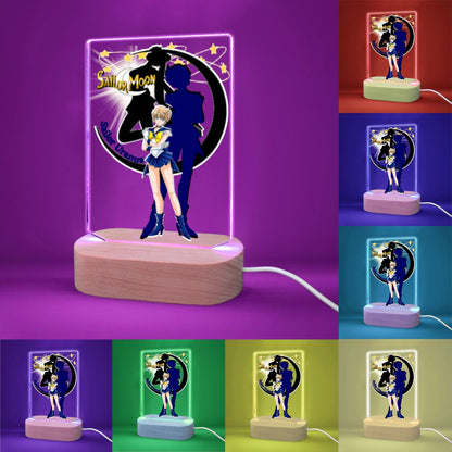 Sailor Uranus Nightlight Acrylic Photo Print with Colorful Light Base 5"x7.5"