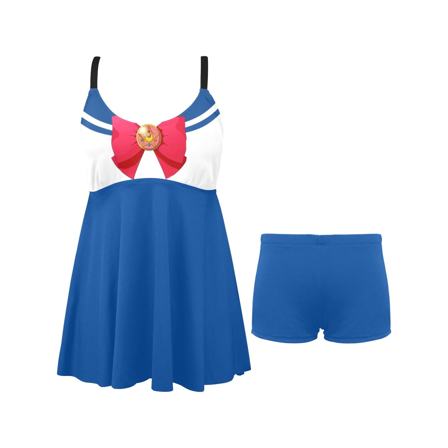 Sailor Moon Pleated Swim Dress and Swim Shorts