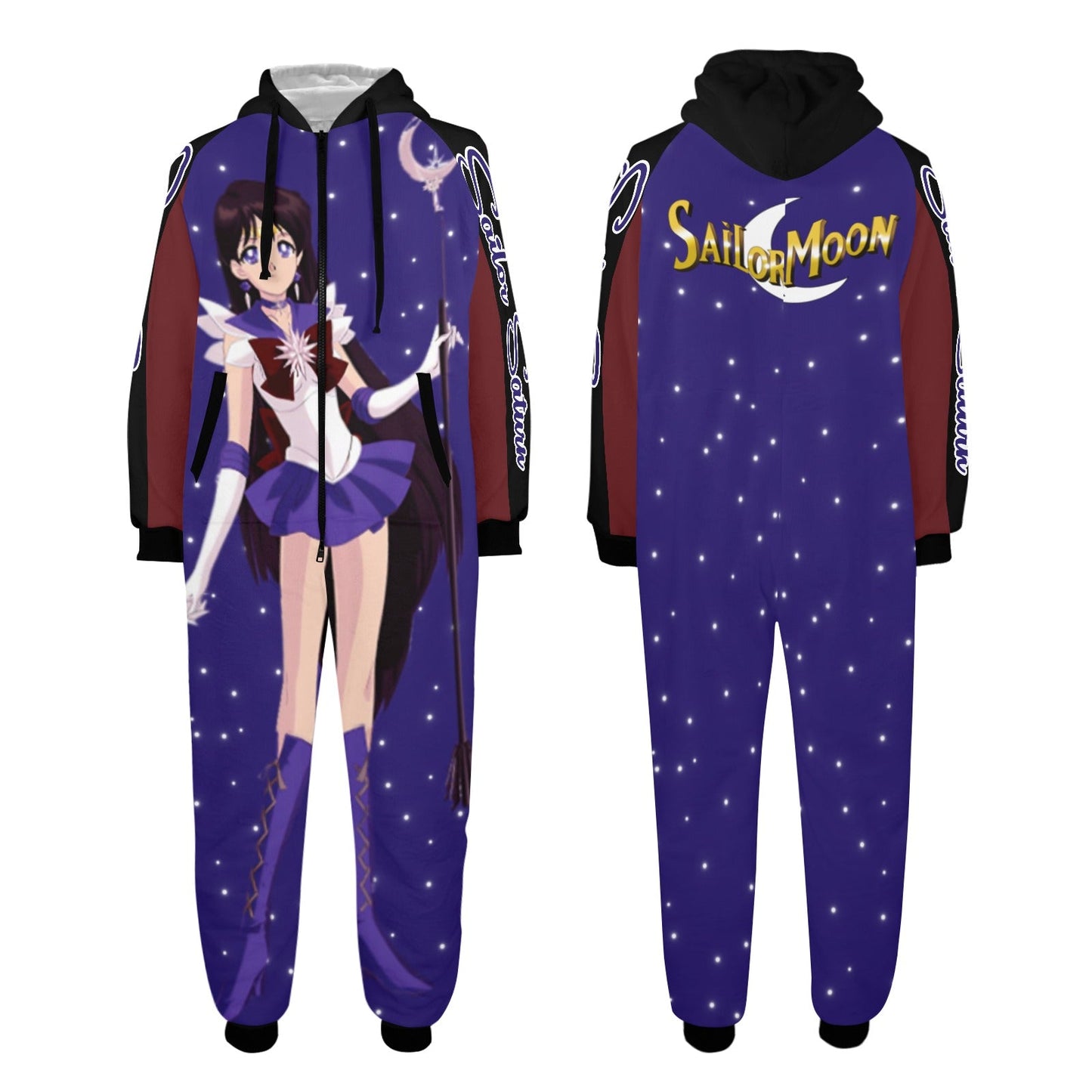 Sailor Saturn One-Piece Unisex Zip Up Hooded Pajamas