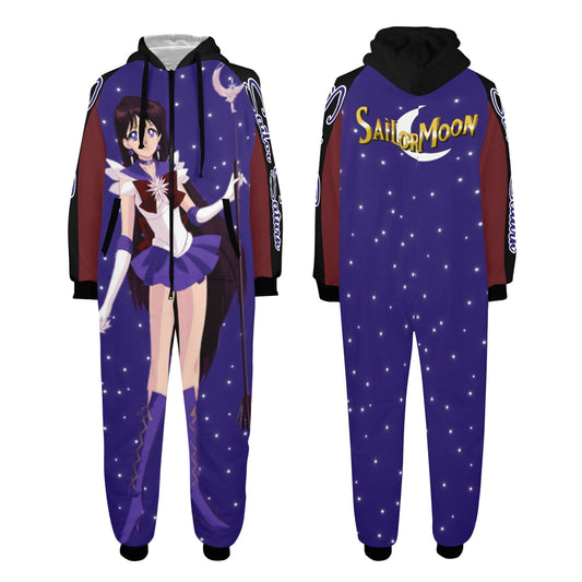 Sailor Saturn One-Piece Unisex Zip Up Hooded Pajamas