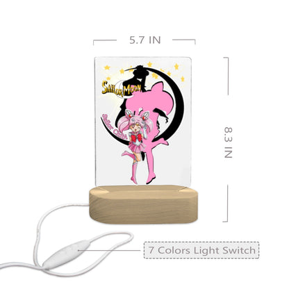 Sailor Chibi 7 Color Acrylic Nightlight 5" x 7.5"