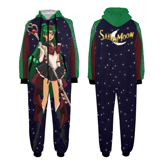 Sailor Pluto One-Piece Unisex Zip Up Hooded Pajamas