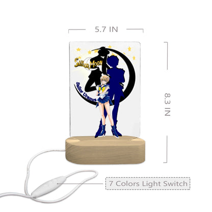 Sailor Uranus Nightlight Acrylic Photo Print with Colorful Light Base 5"x7.5"