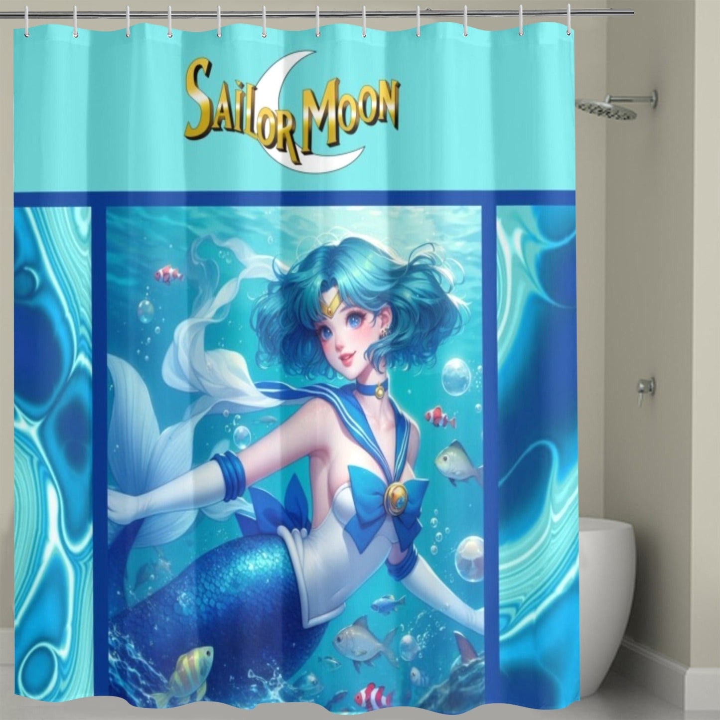 Sailor Mercury Shower Curtain Shower Curtain 72" x 72"