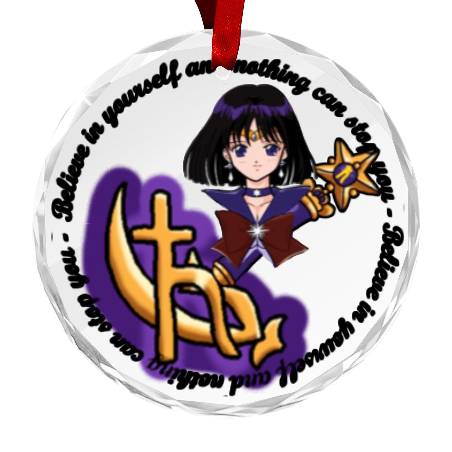 Sailor Moon Round Crystal Ornament -Sailor Saturn