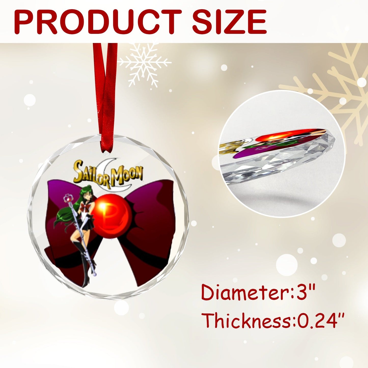 Sailor Moon Round Crystal Ornament - Sailor Pluto