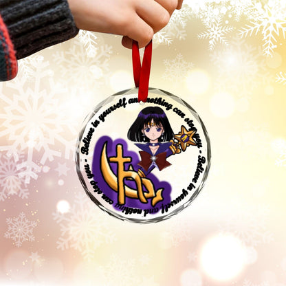 Sailor Moon Round Crystal Ornament -Sailor Saturn