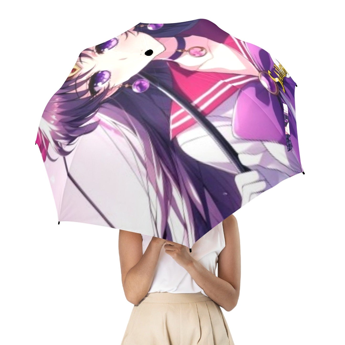 Sailor Mars Semi-Automatic Foldable Umbrella