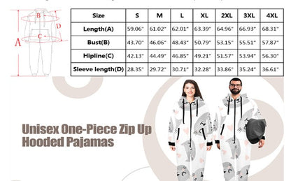 Sailor Mars One-Piece Unisex Zip Up Hooded Pajamas