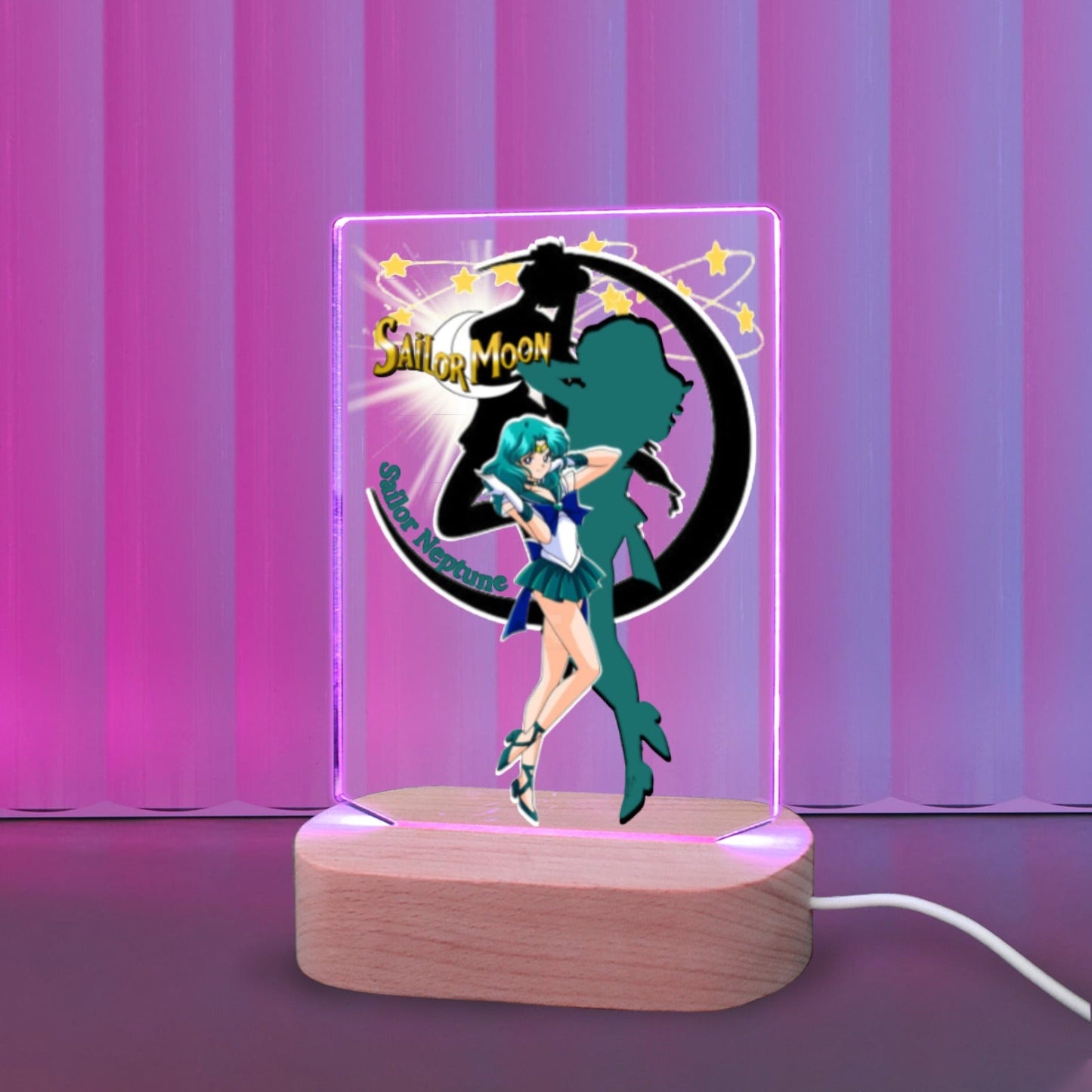 Sailor Neptune 7 Color Acrylic Nightlight 5" x 7.5"