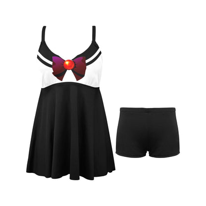 Sailor Pluto Pleated Swim Dress and Swim Shorts