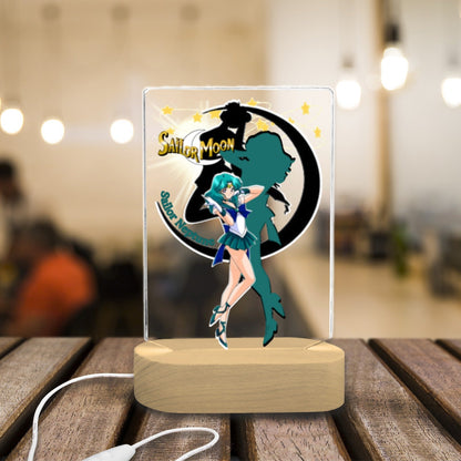 Sailor Neptune 7 Color Acrylic Nightlight 5" x 7.5"