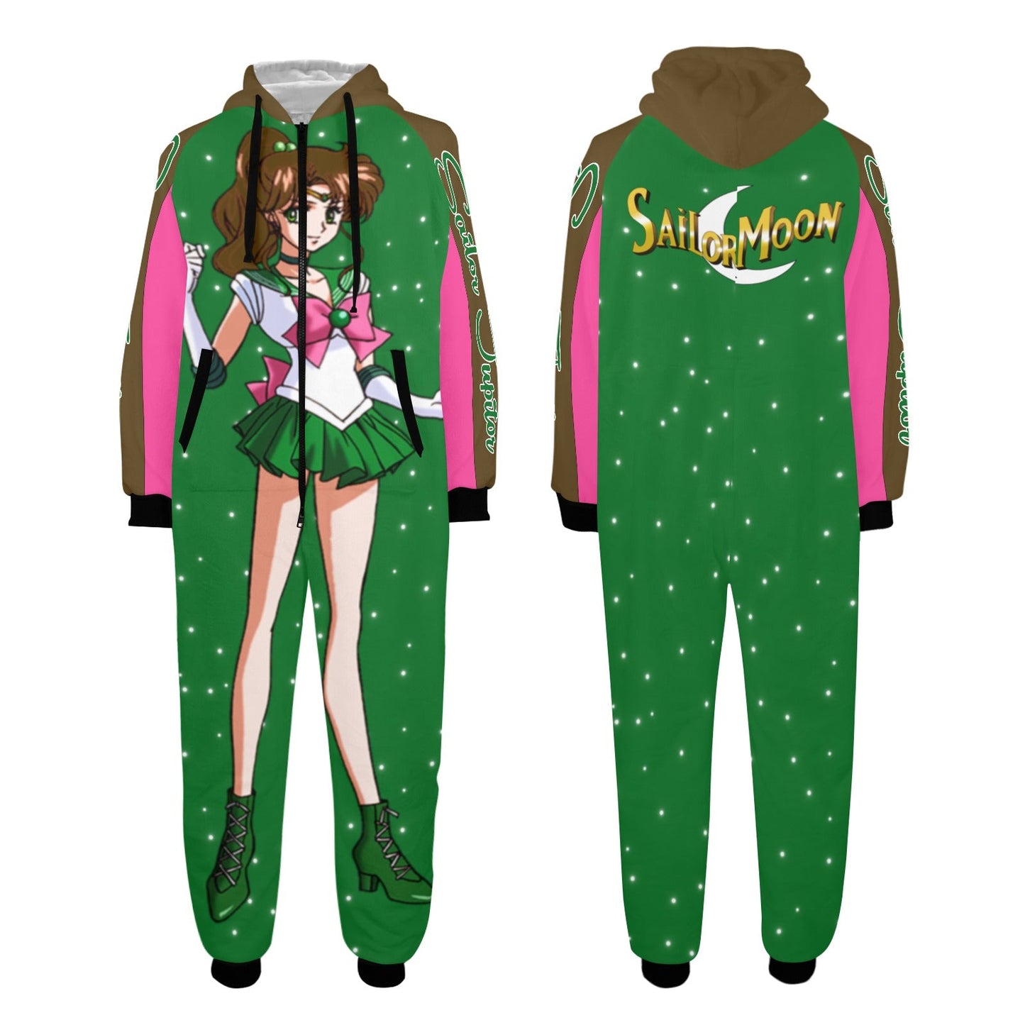 Sailor Jupiter One-Piece Unisex Zip Up Hooded Pajamas