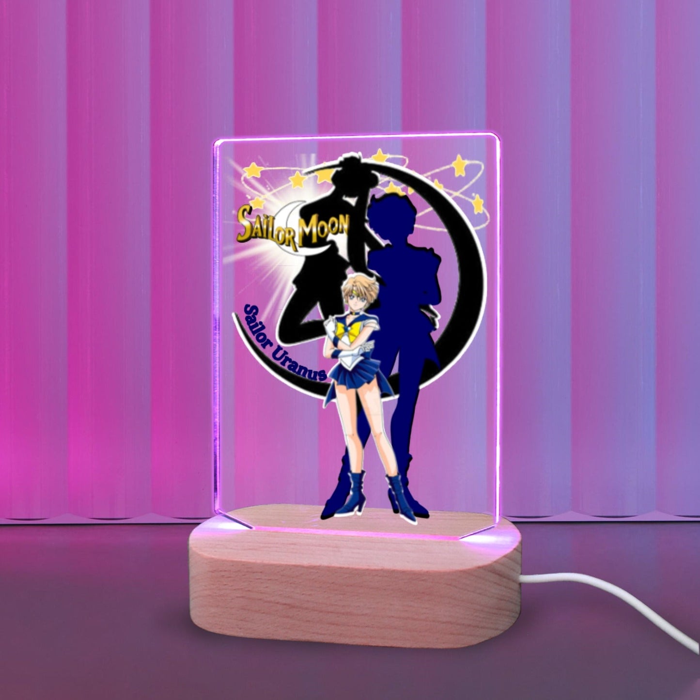 Sailor Uranus Nightlight Acrylic Photo Print with Colorful Light Base 5"x7.5"