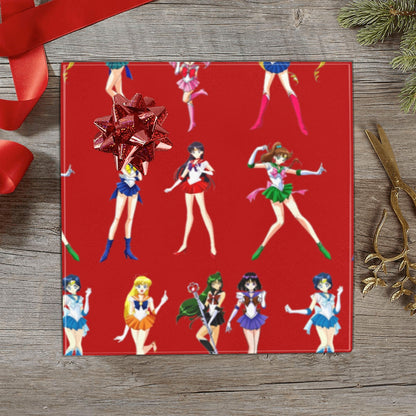 Sailor Moon Wrapping Paper 58"x 23" (2 Rolls) Soldiers Red