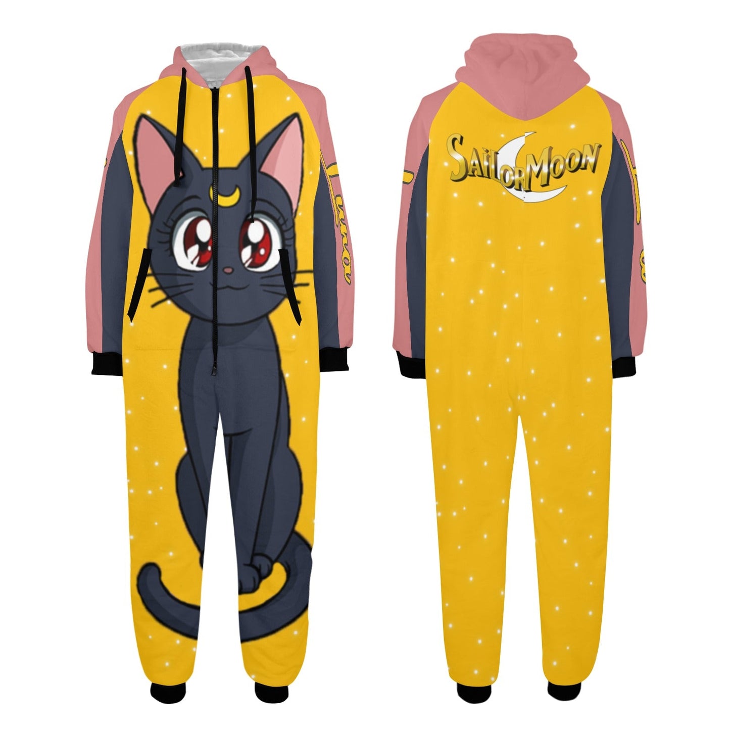 Sailor Luna One-Piece Unisex Zip Up Hooded Pajamas