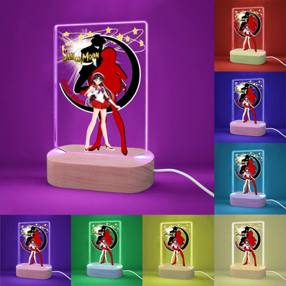 Sailor Mars 7 Color Acrylic Nightlight 5" x 7.5"