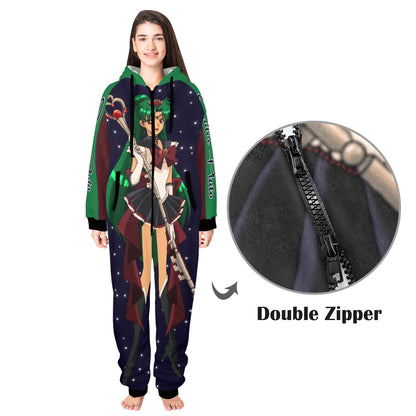 Sailor Pluto One-Piece Unisex Zip Up Hooded Pajamas