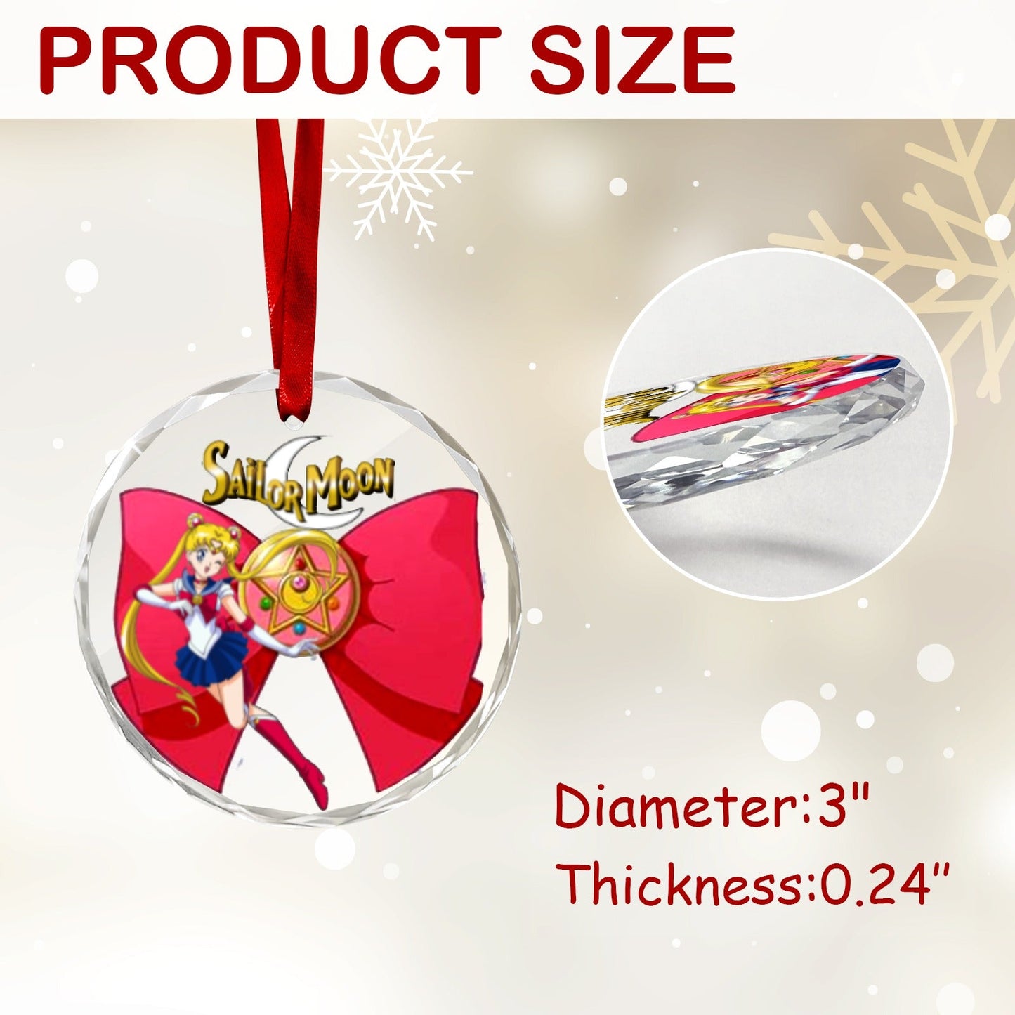 Sailor Moon Round Crystal Ornament - Sailor Moon