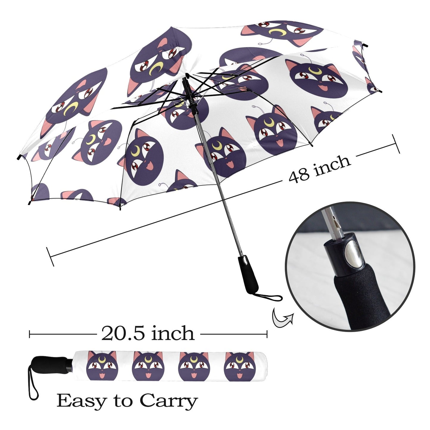 Sailor Moon Luna Semi-Automatic Foldable Umbrella