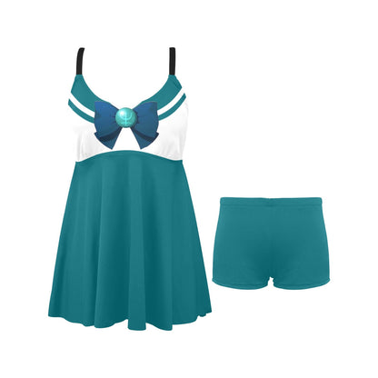 Sailor Neptune Pleated Swim Dress and Swim Shorts