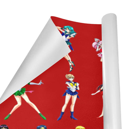 Sailor Moon Wrapping Paper 58"x 23" (2 Rolls) Soldiers Red