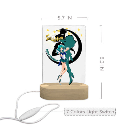 Sailor Neptune 7 Color Acrylic Nightlight 5" x 7.5"