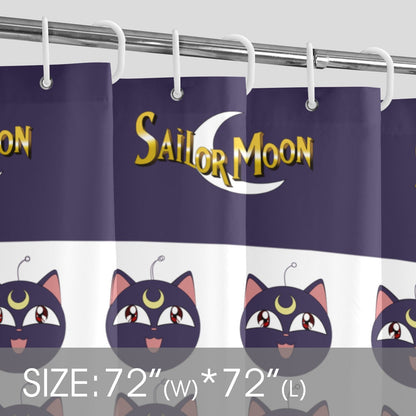 Cortina de ducha Sailor Moon Luna Cortina de ducha 72" x 72"