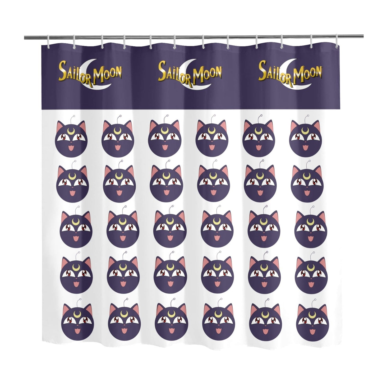 Cortina de ducha Sailor Moon Luna Cortina de ducha 72" x 72"